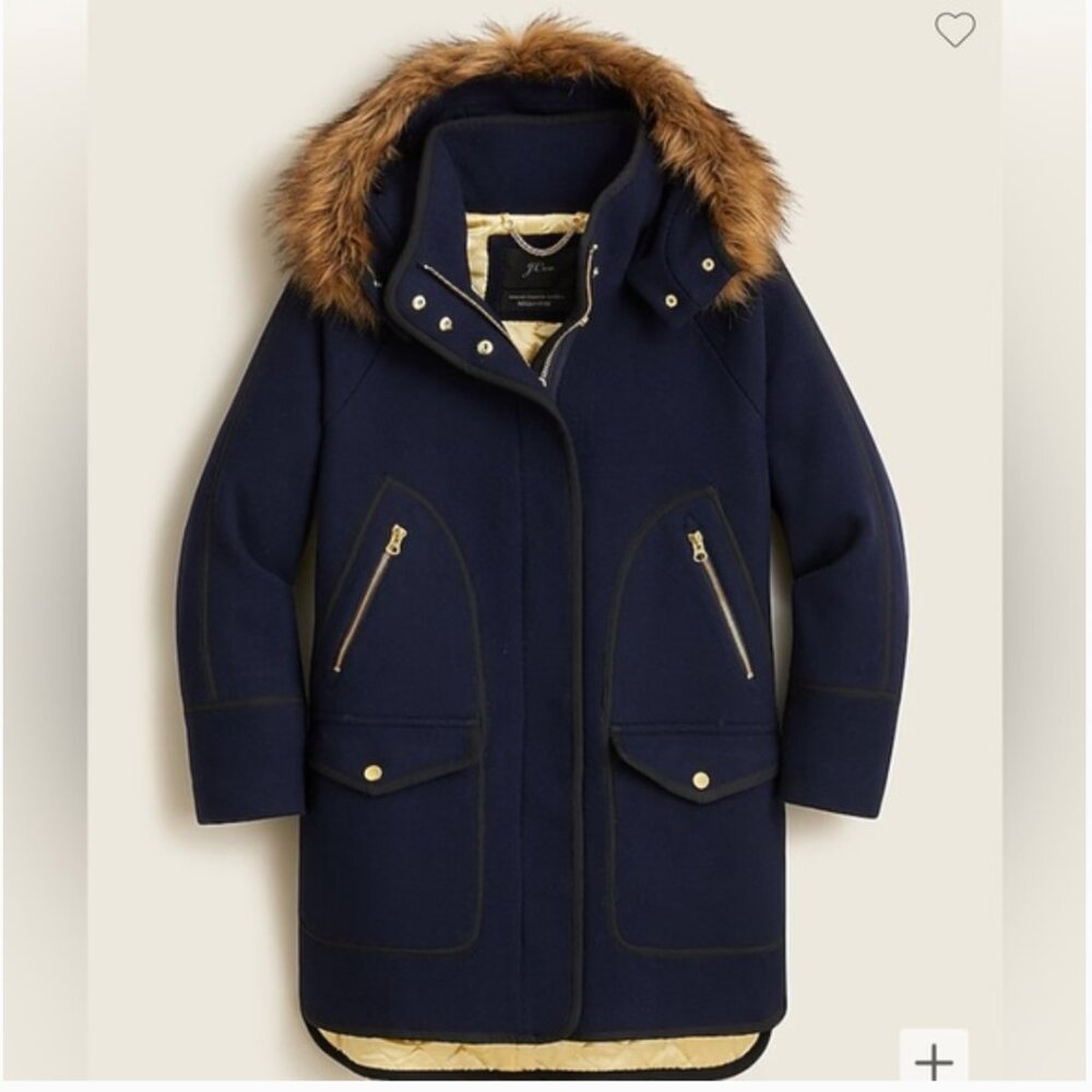 (NWOT) J. Crew | Summit parka in Italian stadium-cloth wool